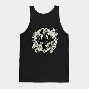 Chessboard and 3D Chess Pieces composition Tank Top